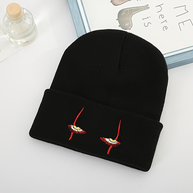 Embroidered Knitted Hat Warm Wool Cap Couple Versatility