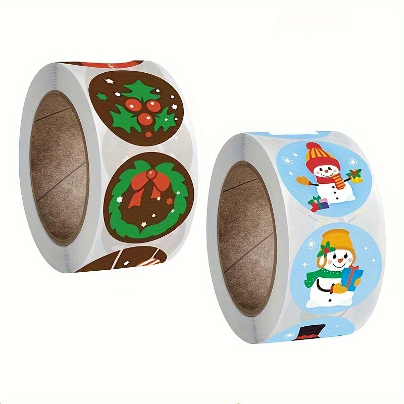 500pcs Christmas Cartoon Sticker Gift Decoration Label Self-adhesive