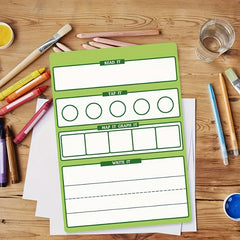 AMIBOX Word Builder Board Double Sided Activity Sheets with Markers