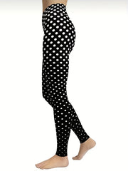 Polka Dot Print Yoga Pants High Stretch Butt Lifting Leggings Women's Activewear