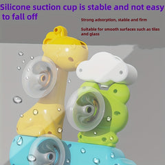 Interactive Suction Cup Bath Time Toy with Water Spoon