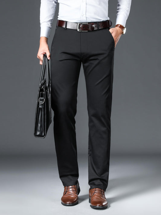 Men's Classic Formal Stretch Dress Pants for Spring Summer Business