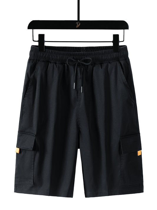 Men's Elastic Waist Drawstring Cargo Shorts for Summer