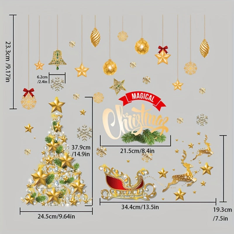 Christmas Electrostatic Stickers Double Sided Wall Window Adsorption No Glue