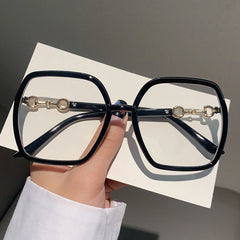 Oversized Square Eyeglasses Light Blocking Female Eyewear Glasses