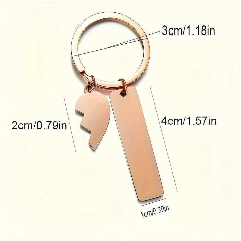 Heart Shaped Puzzle Stainless Steel Keychains
