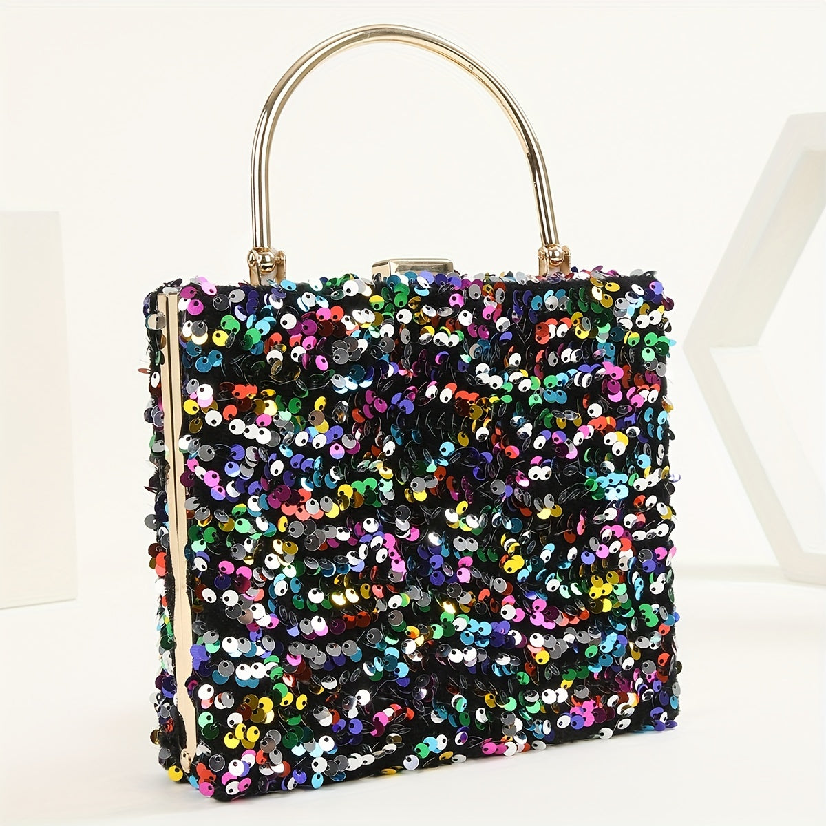 Colorful Sequins Clutch Purse Glitter Handbag for Wedding Party