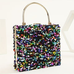 Colorful Sequins Clutch Purse Glitter Handbag for Wedding Party