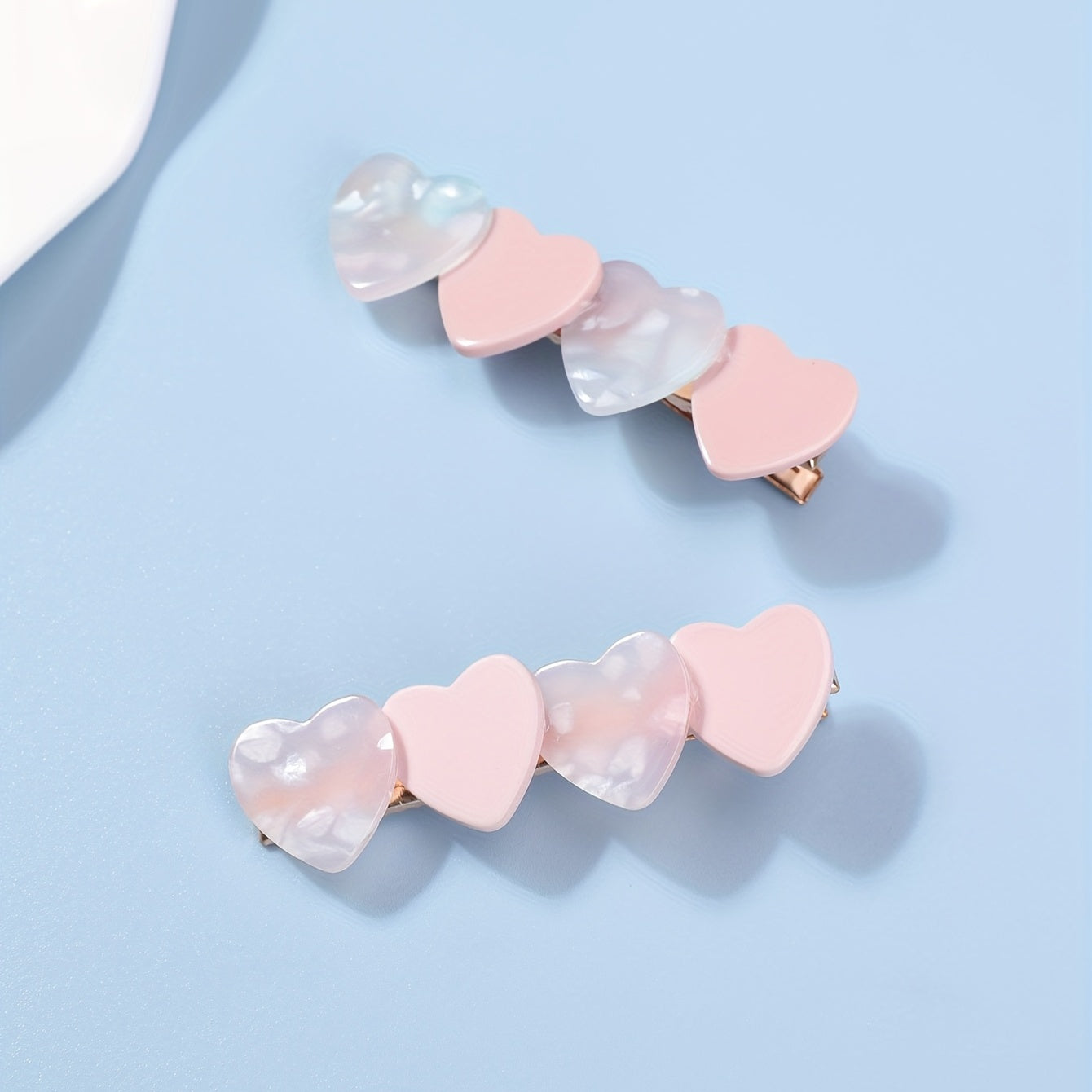 2pcs Heart Shape Hair Clip Non Slip Duck Billed Clip Hair Access