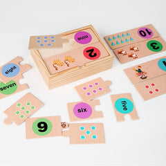 Wooden Animal Counting Puzzle Toy for Kids Educational Game