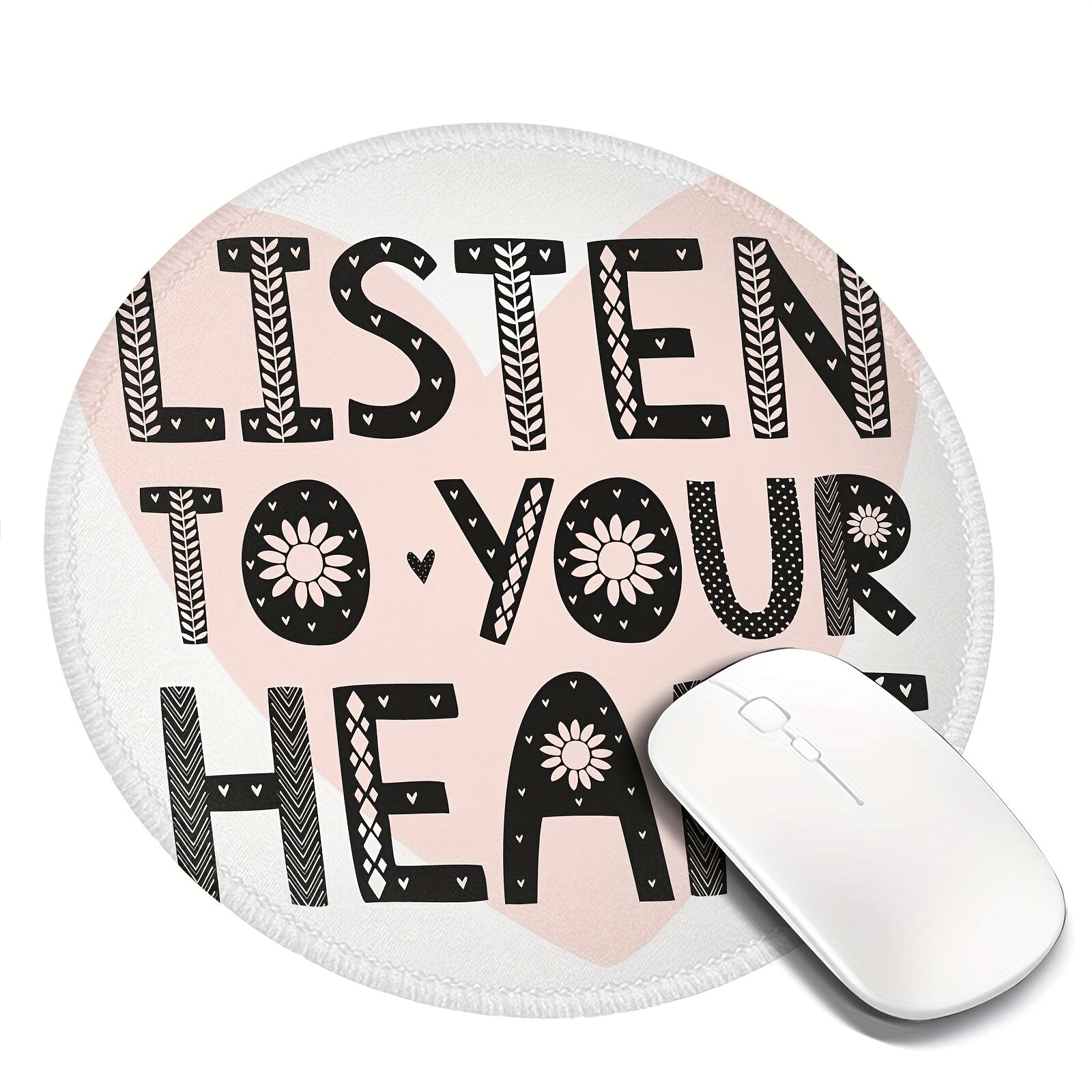 Heart Font Pattern Round Mousepad 20x20cm