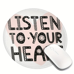 Heart Font Pattern Round Mousepad 20x20cm