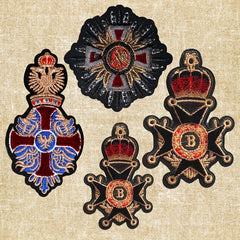 Delicate Crown Emblem Iron on Embroidery for Clothing Decoration
