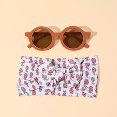 2pcs Fruits Floral Print Headbands & Sunglasses Set for Girls