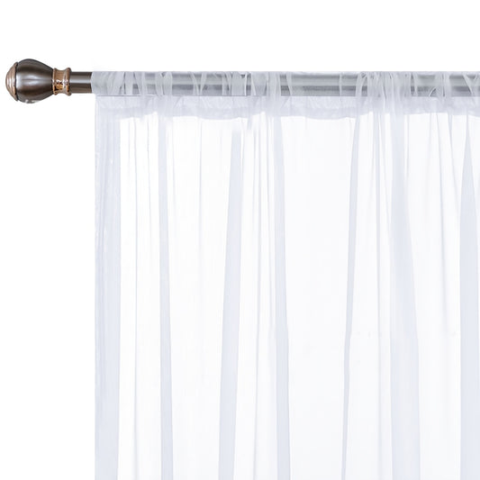 Modern Fresh Pastoral Curtain Rod Pocket Sheer Curtain