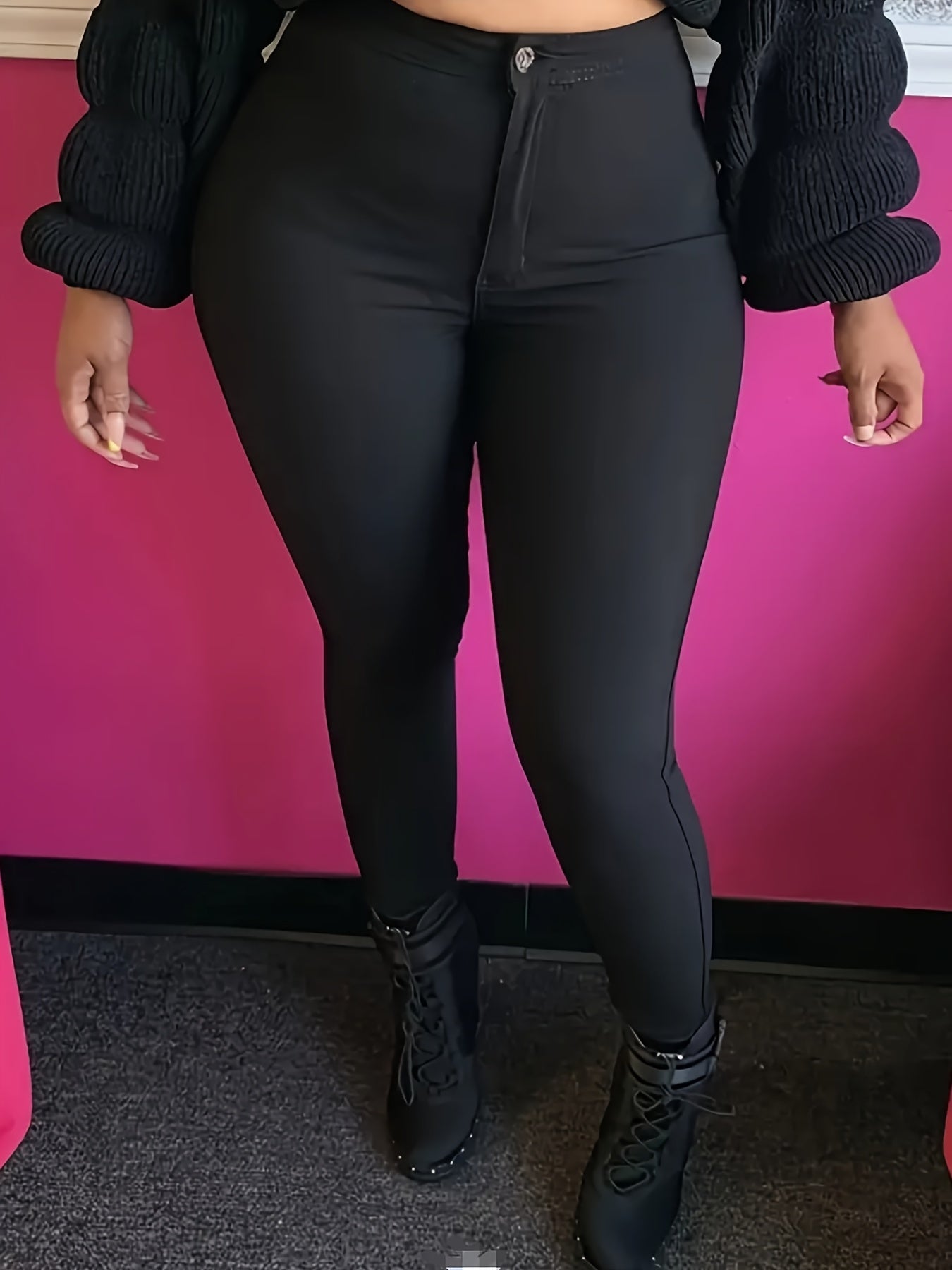  Skinny Fit High Rise Trousers