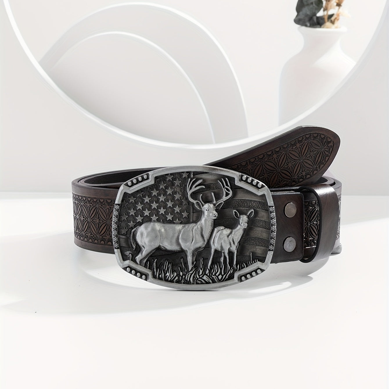 Retro Buckle Belt for Men Denim Jeans Casual Daily Clothing Accessories