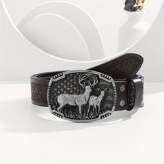 Retro Buckle Belt for Men Denim Jeans Casual Daily Clothing Accessories
