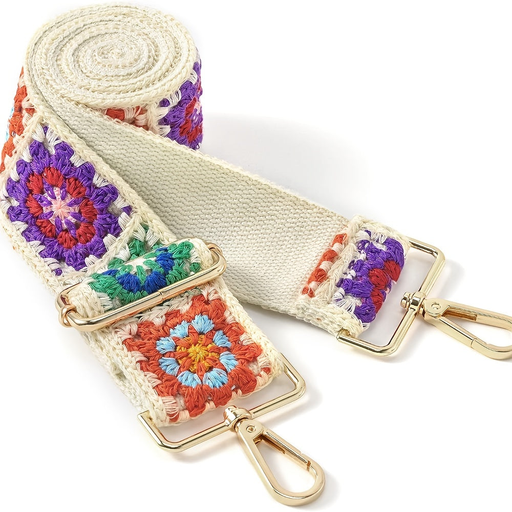 Vintage Flower Crochet Strap Retro Bohemian Strap Replacement Adjustable