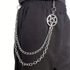 Pentagram Double Layer Waist Chain Hip Hop Rock Punk Gothic Belt Chain