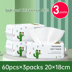 5 Packs Disposable Cotton Face Towel - Soft Cleansing Paper for Men and Women
