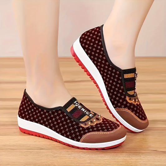 Floral Pattern Slip-On Canvas Shoes for Women