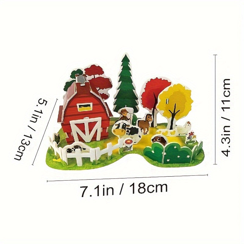 Small Farm 3D Model Puzzle DIY Toy Kids Christmas Birthday Fun Toy