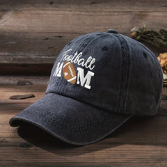 FOOTBALL MOM Embroidery Baseball Cap Distressed Dad Hat for Women