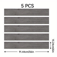 5pcs 6'' X 91 Wood Grain Floor Stickers Non Slip Self Adhesive Wall Stickers