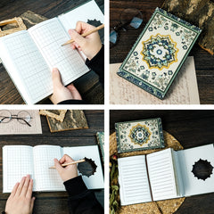 Peacock Green Floral Notebook with Magnetic Closure