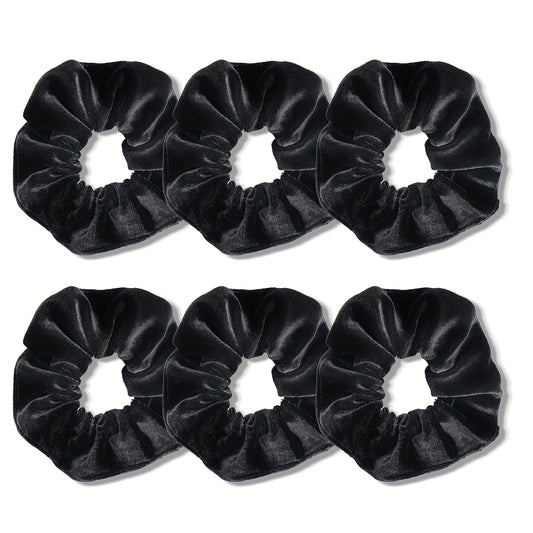 6pcs Large Velvet Scrunchie Hair Tie Female Rubber Band Hair Accessories