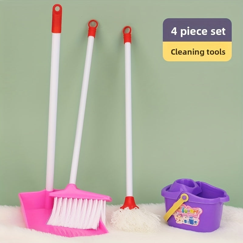 Kids Pretend Play Broom and Dustpan Set