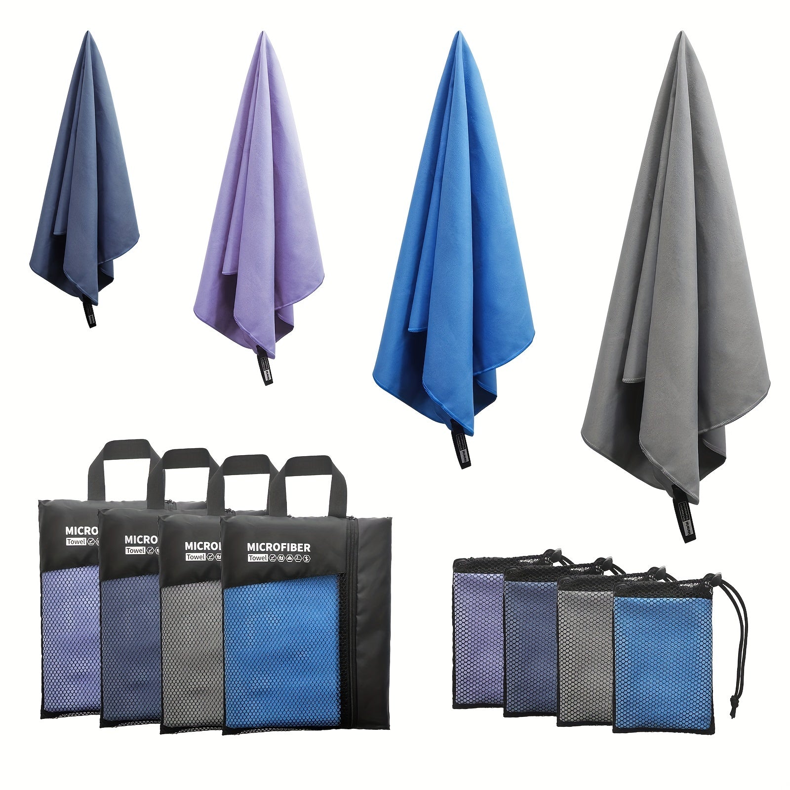 Microfiber Towel With Mesh Bag - Outdoor Sports & Travel Beach Towel