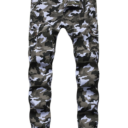 Camouflage Pattern Pocket Jeans Men s Casual Stretch Street Style Denim