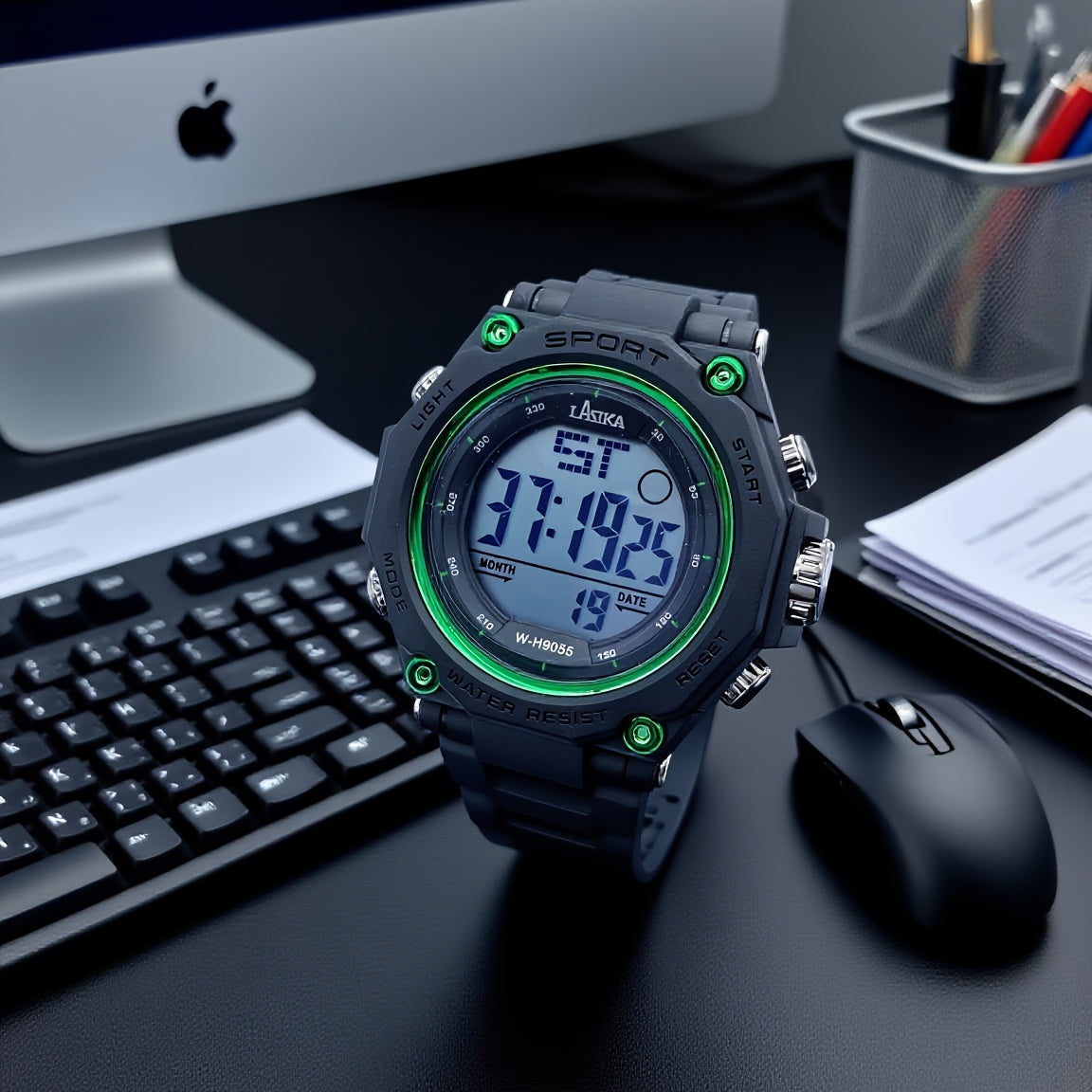 Youth Waterproof Timer & Alarm Watch, Luminous Display, Stylish Design