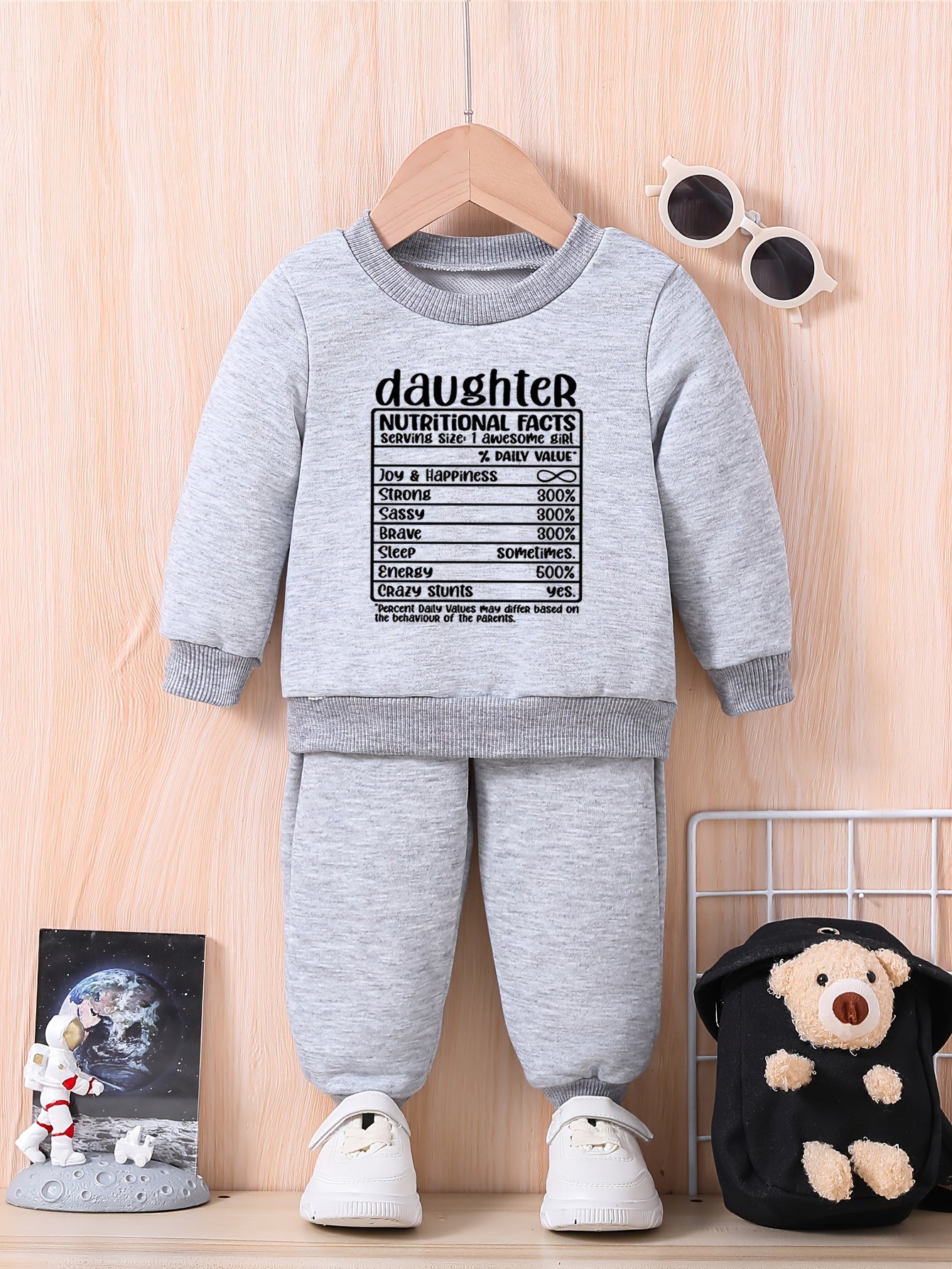 Funny Baby Daughter Letter Print Outfit Set