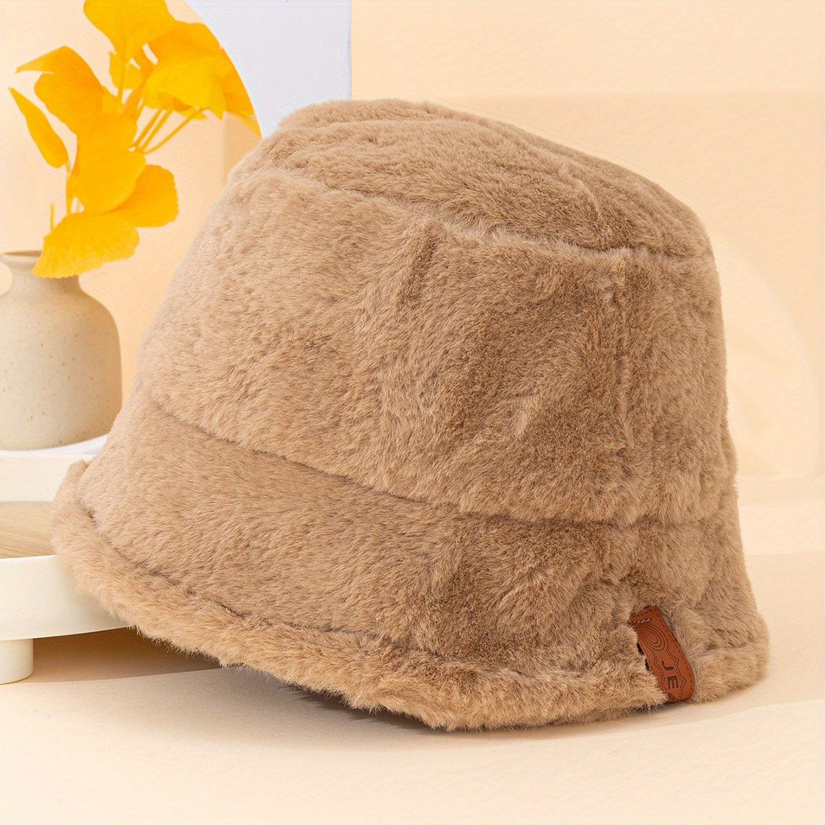 Warm Plush Winter Bucket Hat Windproof Unisex Cap