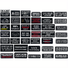 40pcs English Letter Embroidery Patches For Men Fashionable Arm Patches