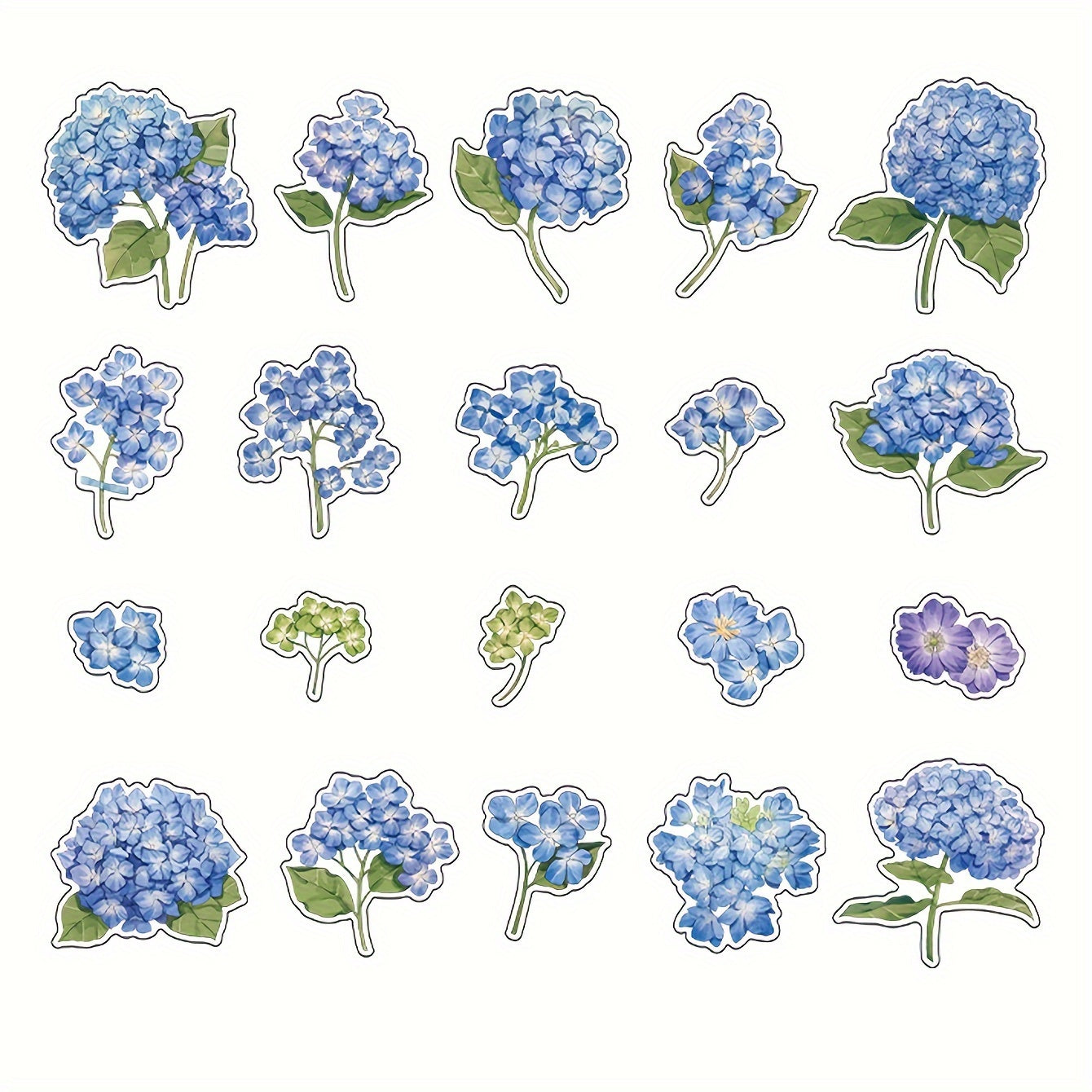 20-Sheet Retro Flower Guka Journal Sticker Pack