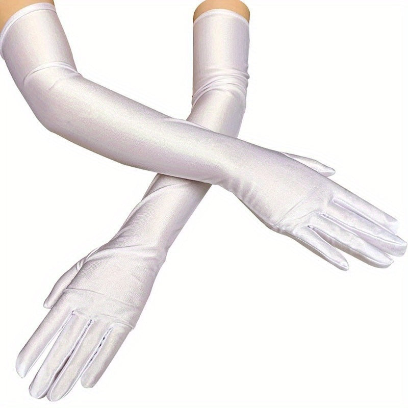 Satin Sunscreen Gloves Solid Driving Cycling Gloves For Women