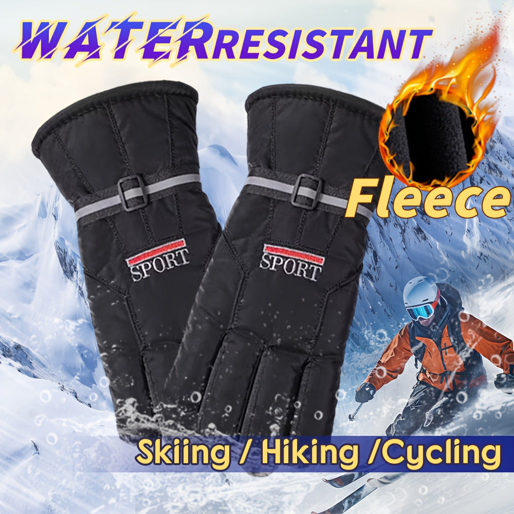 Winter Thermal Touchscreen Full Finger Ski Gloves for Cycling Running Driving
