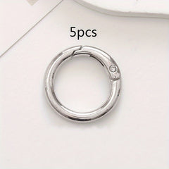 5pcs 6 Zinc Alloy Spring Buckle O Shaped Keychain Bag Accessories