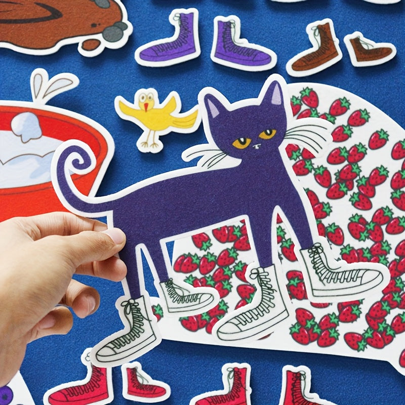 Pete the Cat Felt Puppets Set for Storytelling