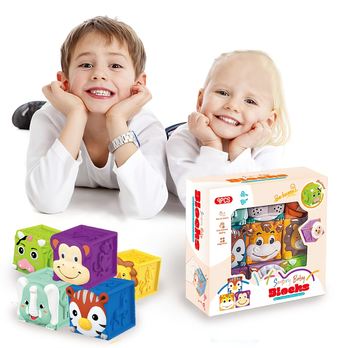 Soft Rubber Building Blocks for Kids