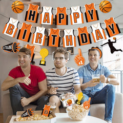 Basketball Jersey Happy Birthday Banner - Basketball Party Decor