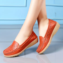 Women's Wedge Heeled Loafers Slip on Casual Shoes