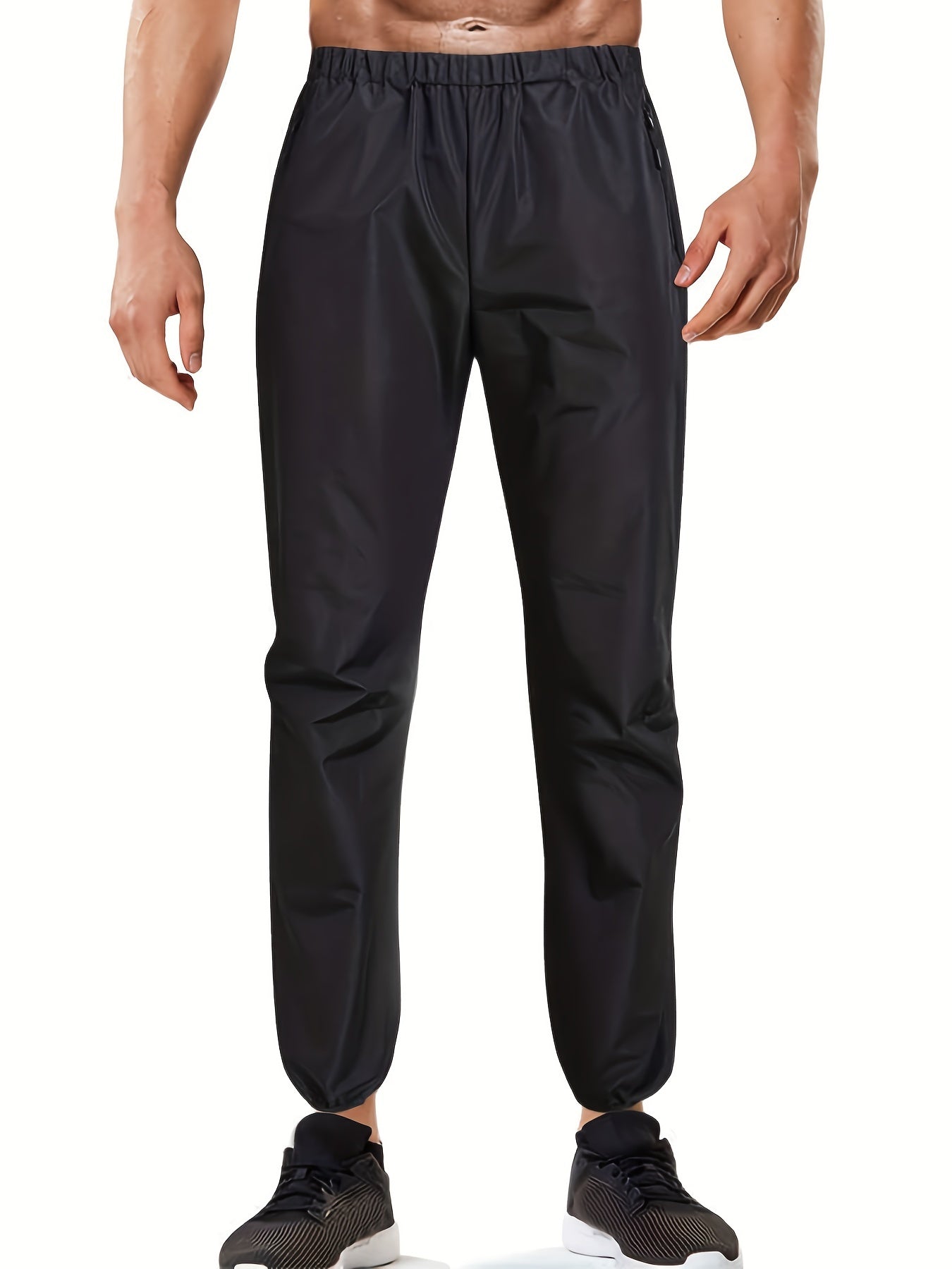 Men's Sauna Sports Pants Waterproof Loose Workout Pants