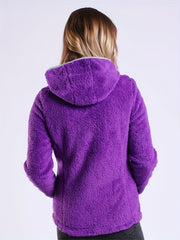 Women's Fleece Hooded Jacket Soft Thermal Zip Up Jacket Winter Outdoor
