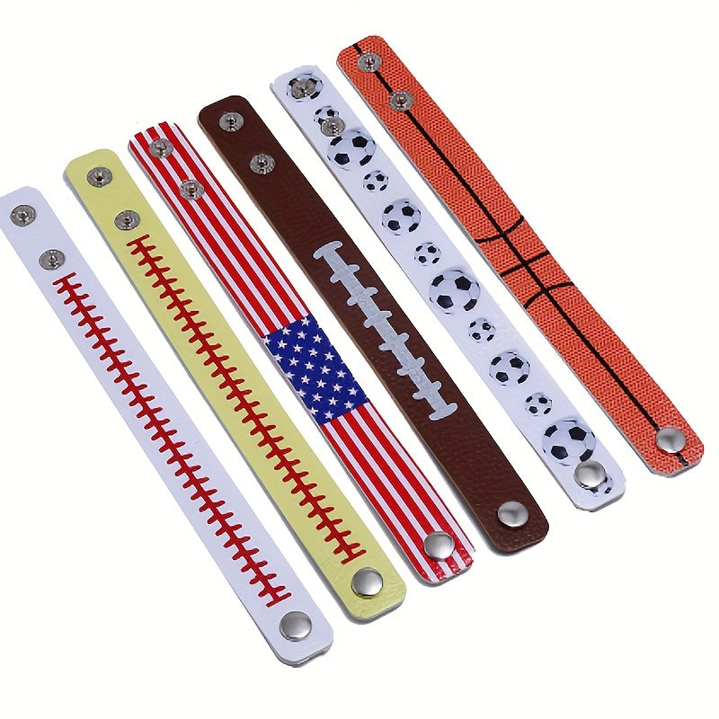 PU Leather Wrap Wristband for Basketball Fans