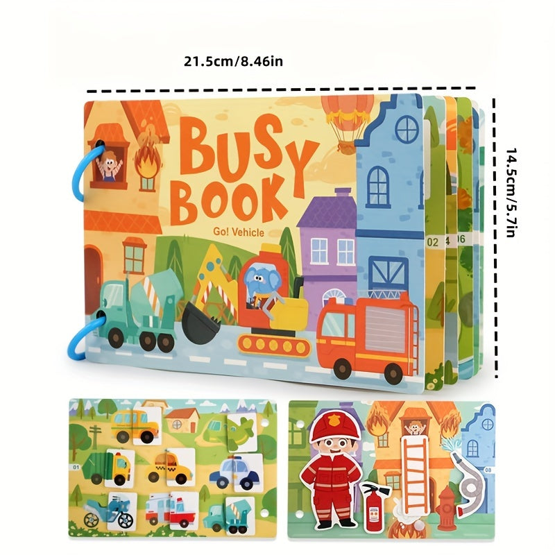 Vehicle Themed Busy Book Educational Activity Set
